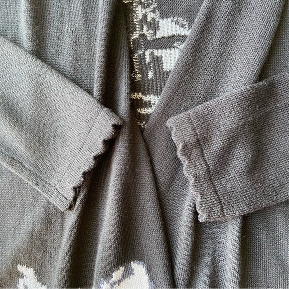 Rachel Roy Boho  Tassel Animal Pattern Lightweight Cardigan - Picture 7 of 16